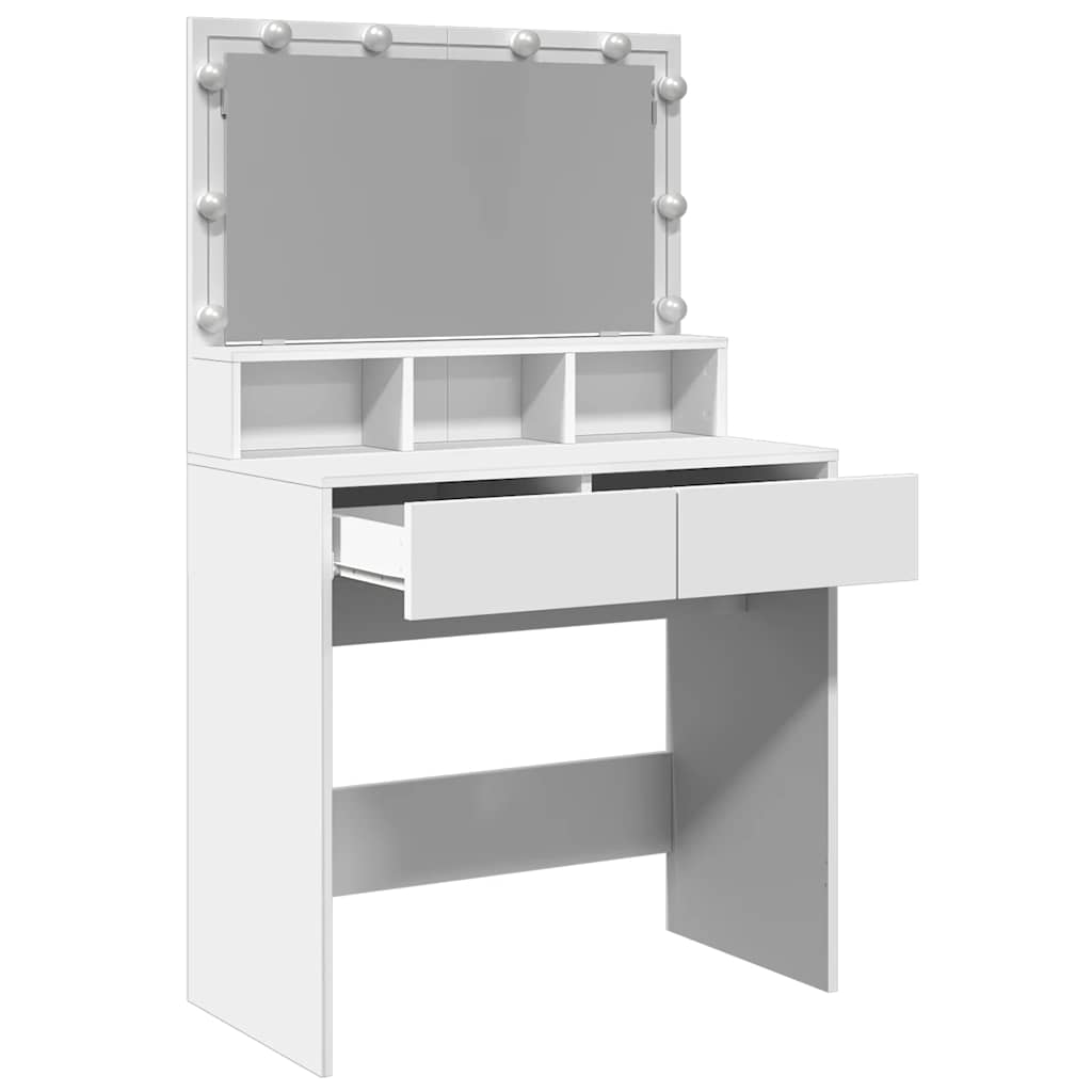 Moderner Schminktisch mit Spiegel - LED-Beleuchtung - Stauraum - 80 x 41 x 134,5