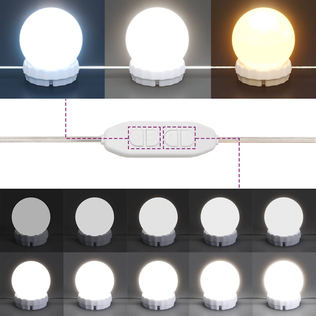 Moderner Schminktisch mit Spiegel - LED-Beleuchtung - Stauraum - 80 x 41 x 134,5