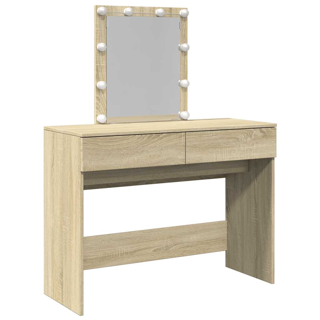 Schminktisch mit LED-Spiegel - Kosmetiktisch - Frisiertisch - 100 x 40 x 130 cm
