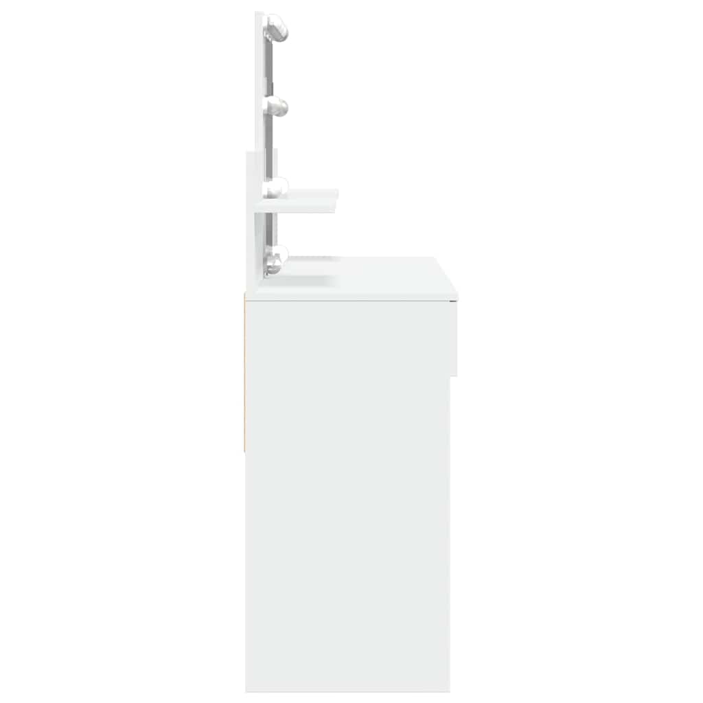 Schminktisch mit LED-Spiegel - 2 Schubladen & Ablagen - Frisiertisch - 100x130cm