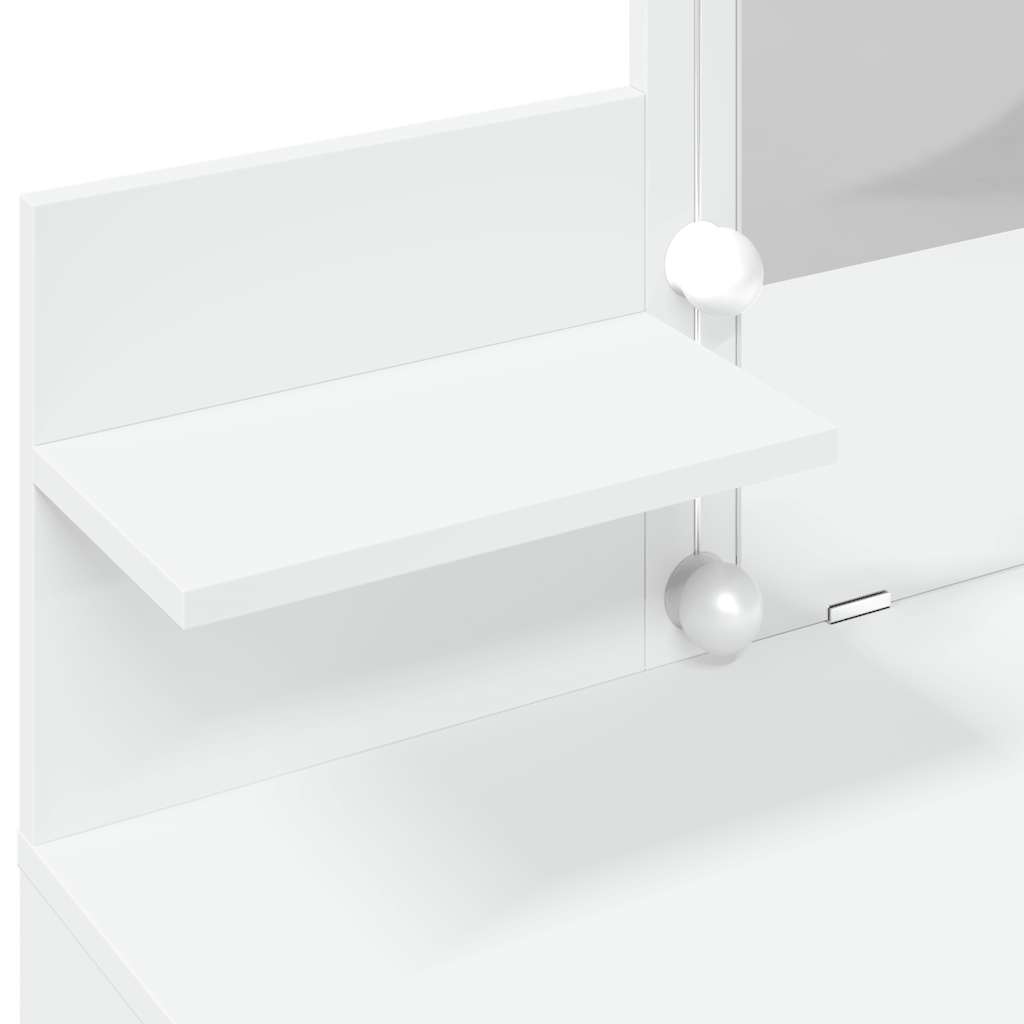 Schminktisch mit LED-Spiegel - 2 Schubladen & Ablagen - Frisiertisch - 100x130cm