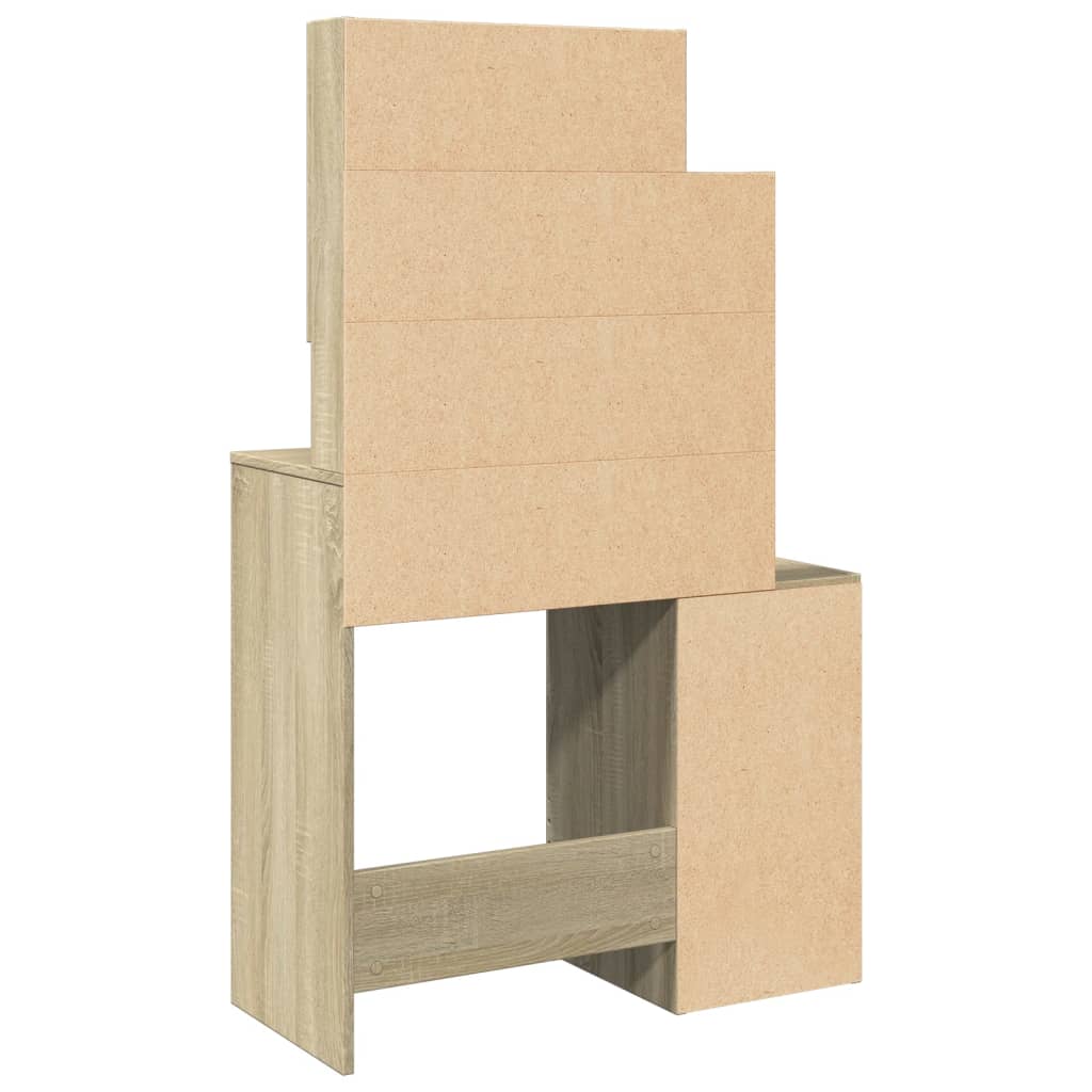 Kompakter Schminktisch mit Spiegel & viel Stauraum - Frisiertisch - 80x35x132 cm