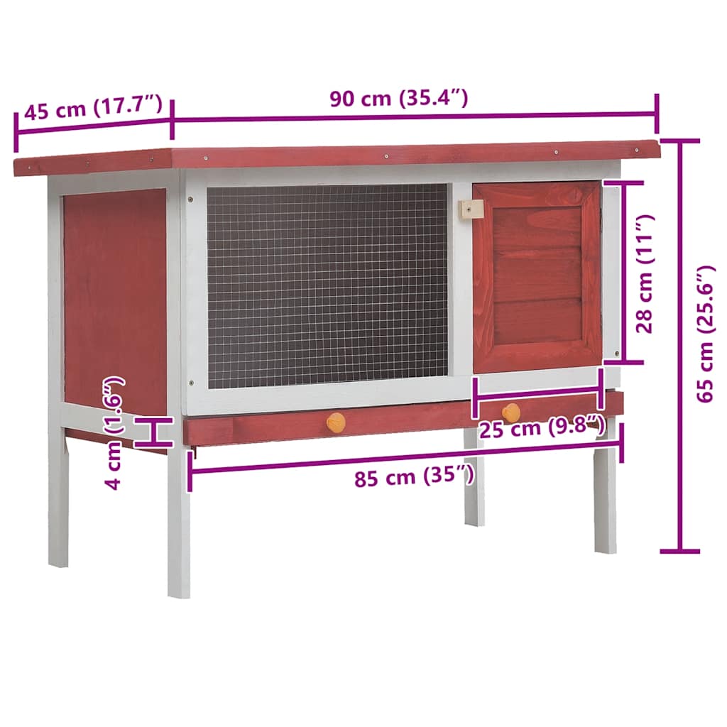 Kaninchenstall aus Holz - Kleintierhaus - Hasenstall - Kleintierstall - Farbwahl