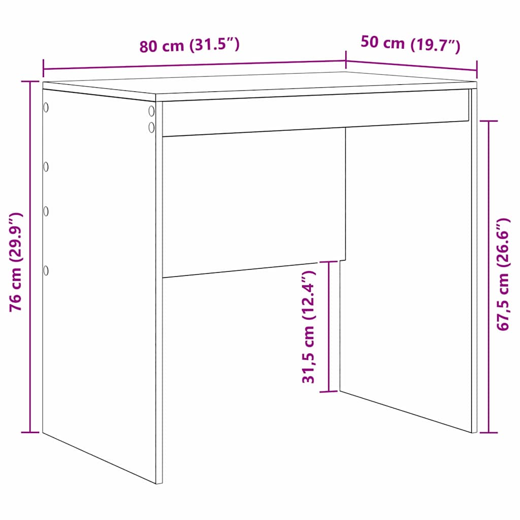 Homeoffice Desk - Schreibtisch - Arbeitstisch - Computertisch - 80 x 50 x 76 cm