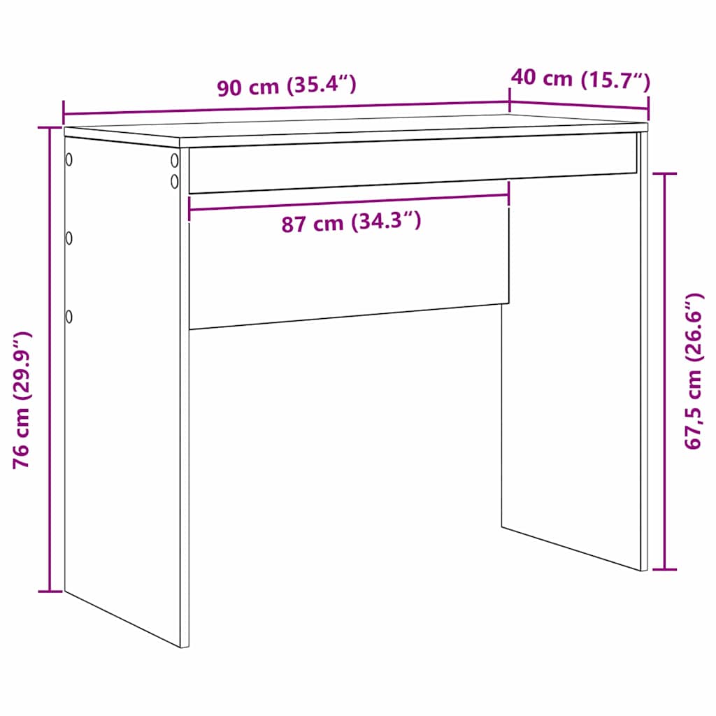 Kleiner Schreibtisch - Computertisch - Bürotisch - Homeoffice - 90 x 40 x 76 cm