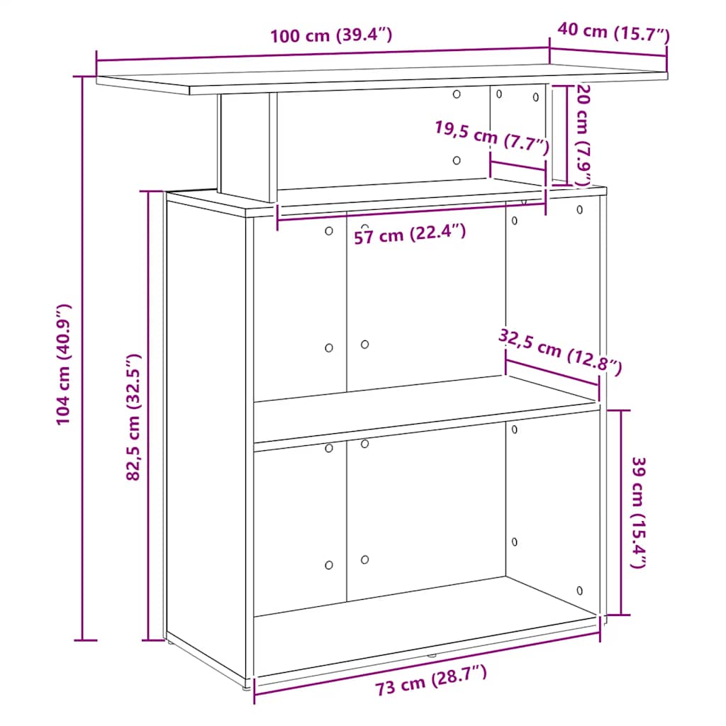 Rezeptionstheke - Empfangstresen - Kassentresen - Stehpult - Tresen - 100x104 cm