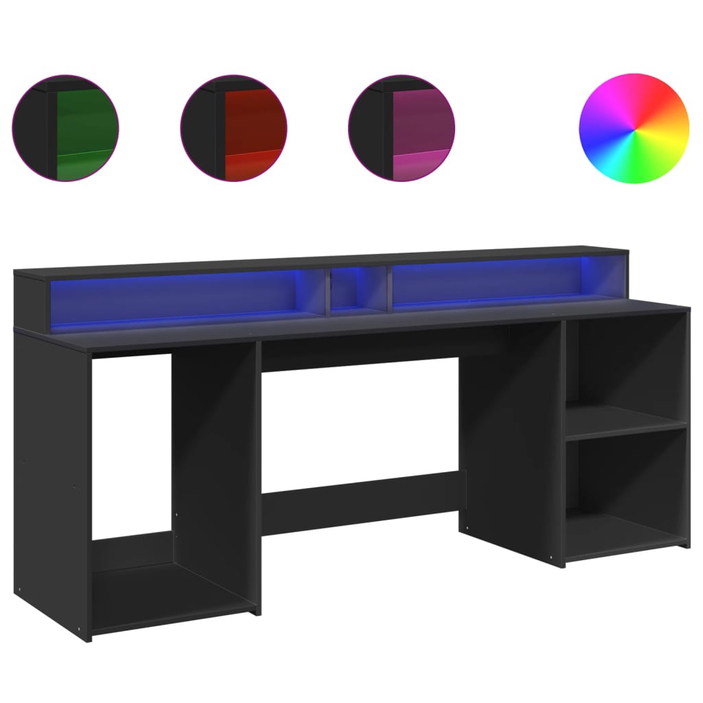 Schreibtisch - LED Desk - Gaming Desk - Computertisch - Homeoffice - 200 x 55 cm