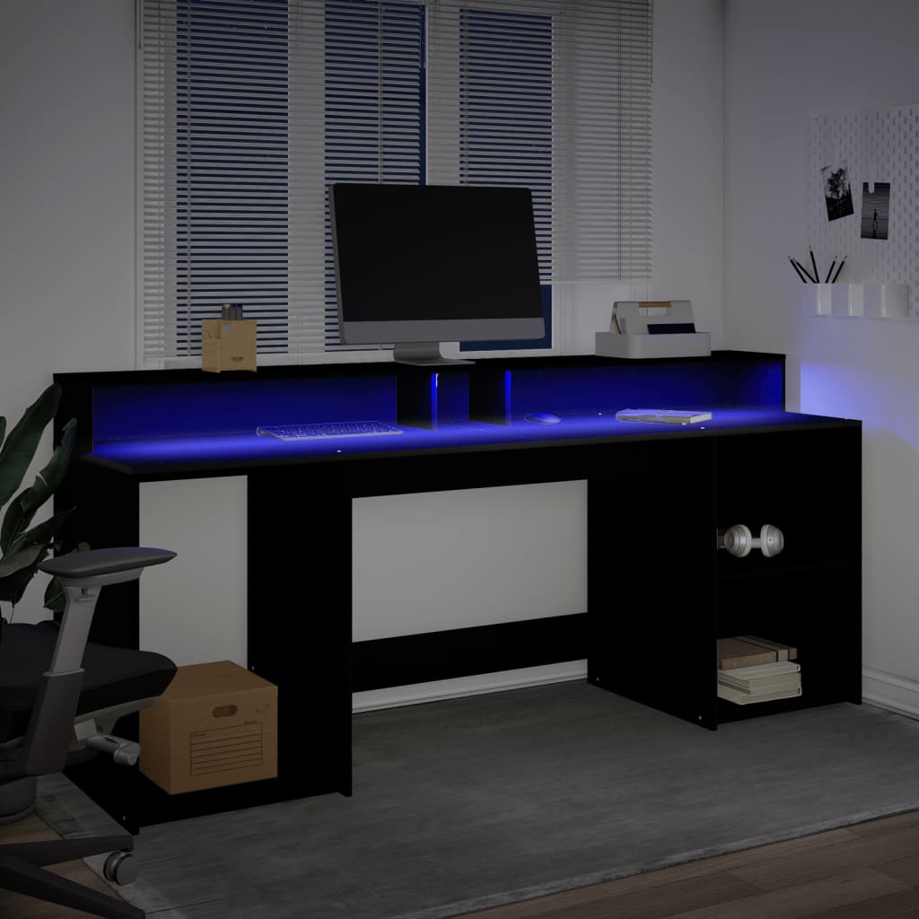 Schreibtisch - LED Desk - Gaming Desk - Computertisch - Homeoffice - 200 x 55 cm