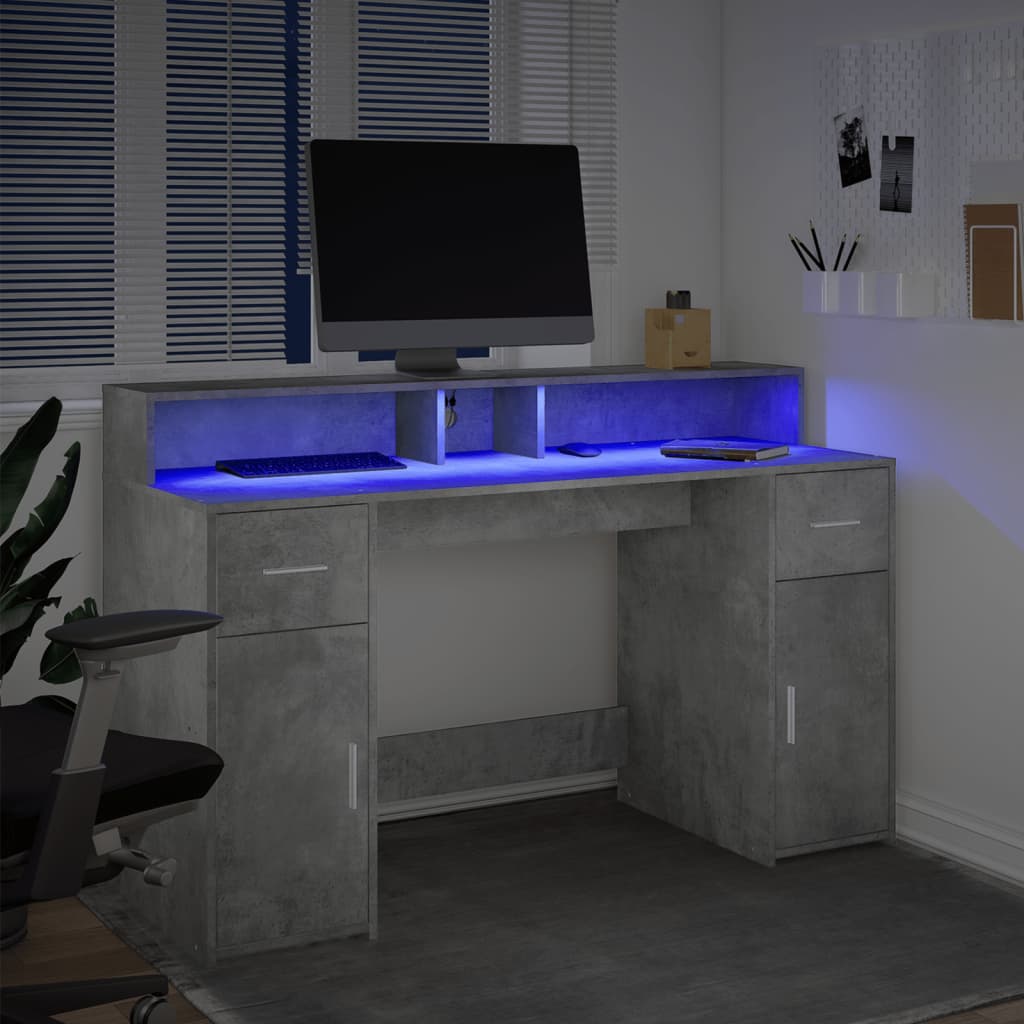 Schreibtisch - LED Desk - Computertisch - PC-Tisch - Gaming -140 x 55 x 91 cm