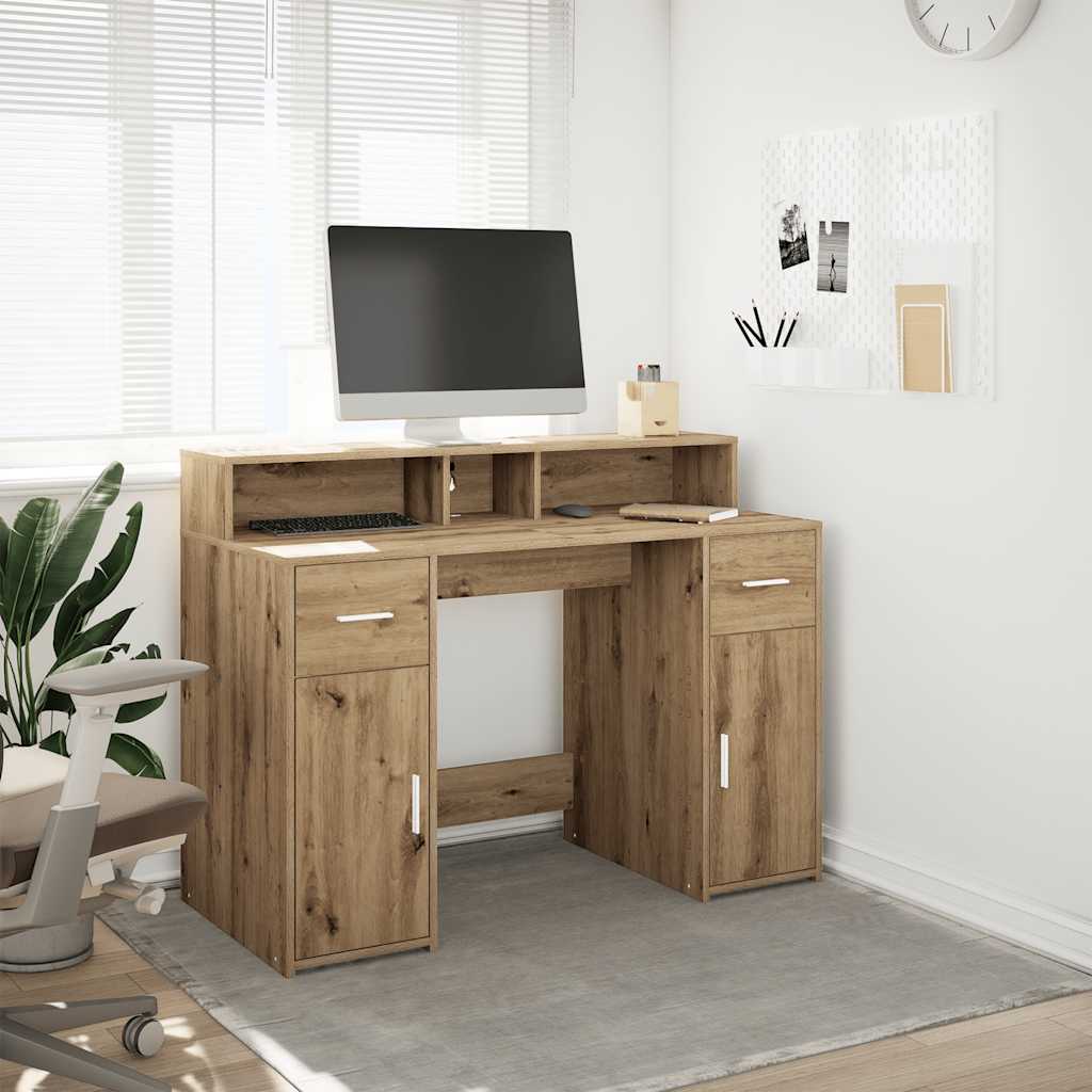 Workstation - Schreibtisch - Computertisch - Homeoffice - LED Design - 120x55 cm