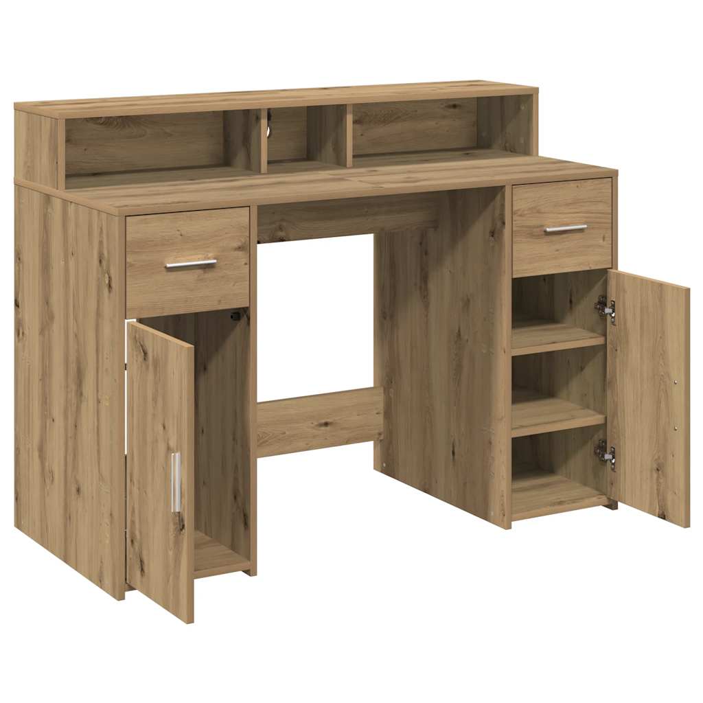 Workstation - Schreibtisch - Computertisch - Homeoffice - LED Design - 120x55 cm