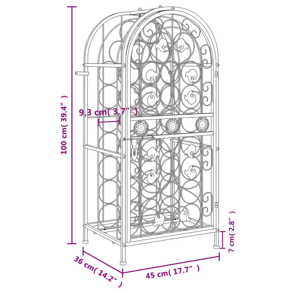 Weinregal - Flaschenständer - Metallregal - Weinschrank - Flaschenaufbewahrung