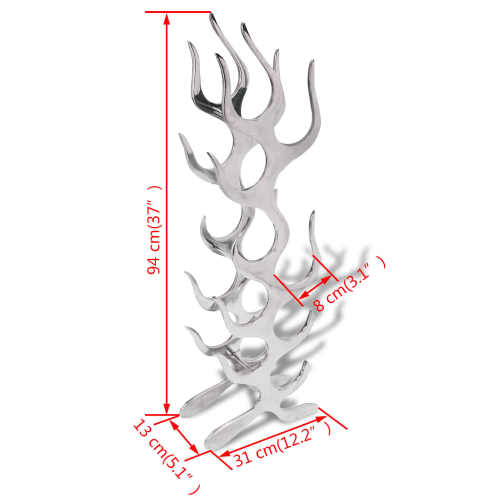 Weinregal in Flammenform - Aluminium - Flaschenregal - Regal für Weinflaschen
