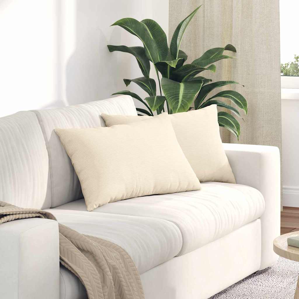 Cord Sofakissen im 2er Set mit weicher Füllung und abnehmbaren Bezügen 60 x 40cm