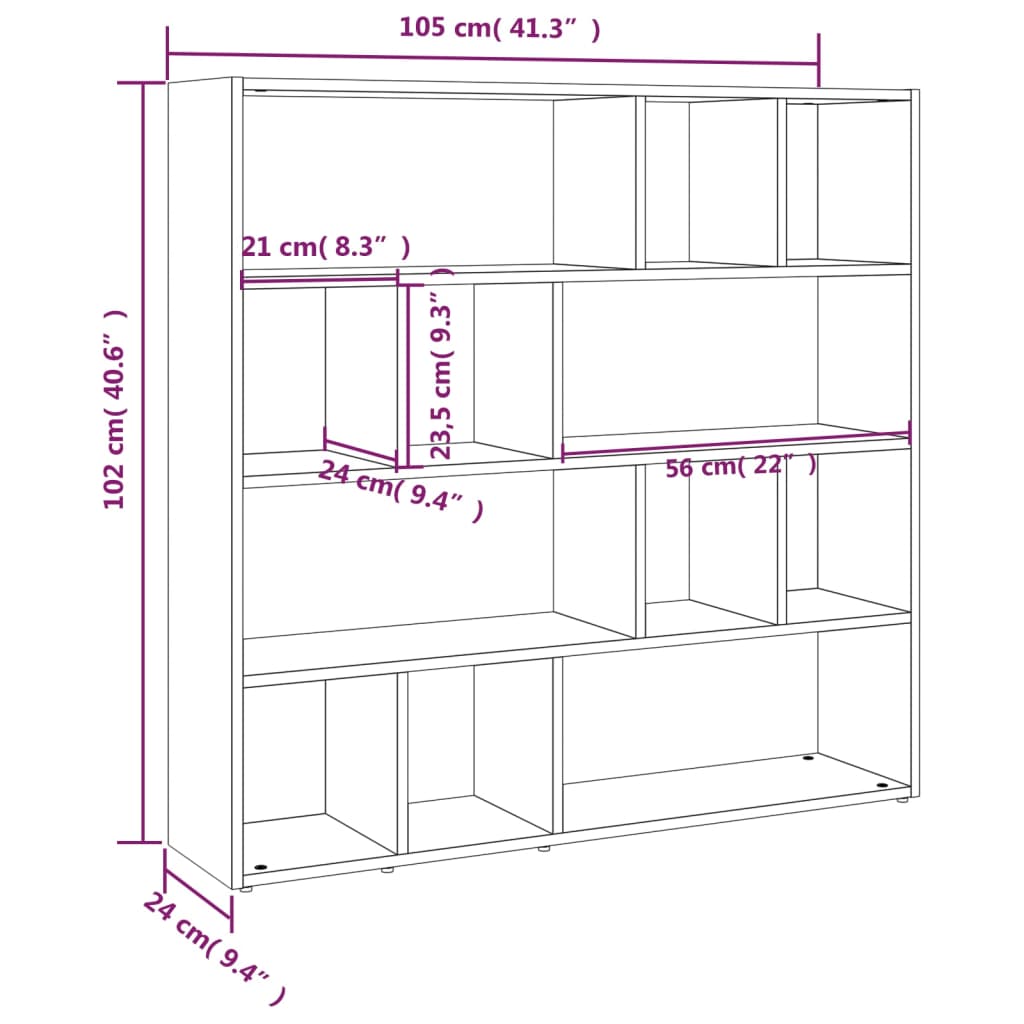 Bücherregal - Holzregal - Raumteiler - Büroregal - Bücherborad - Regal - TOP