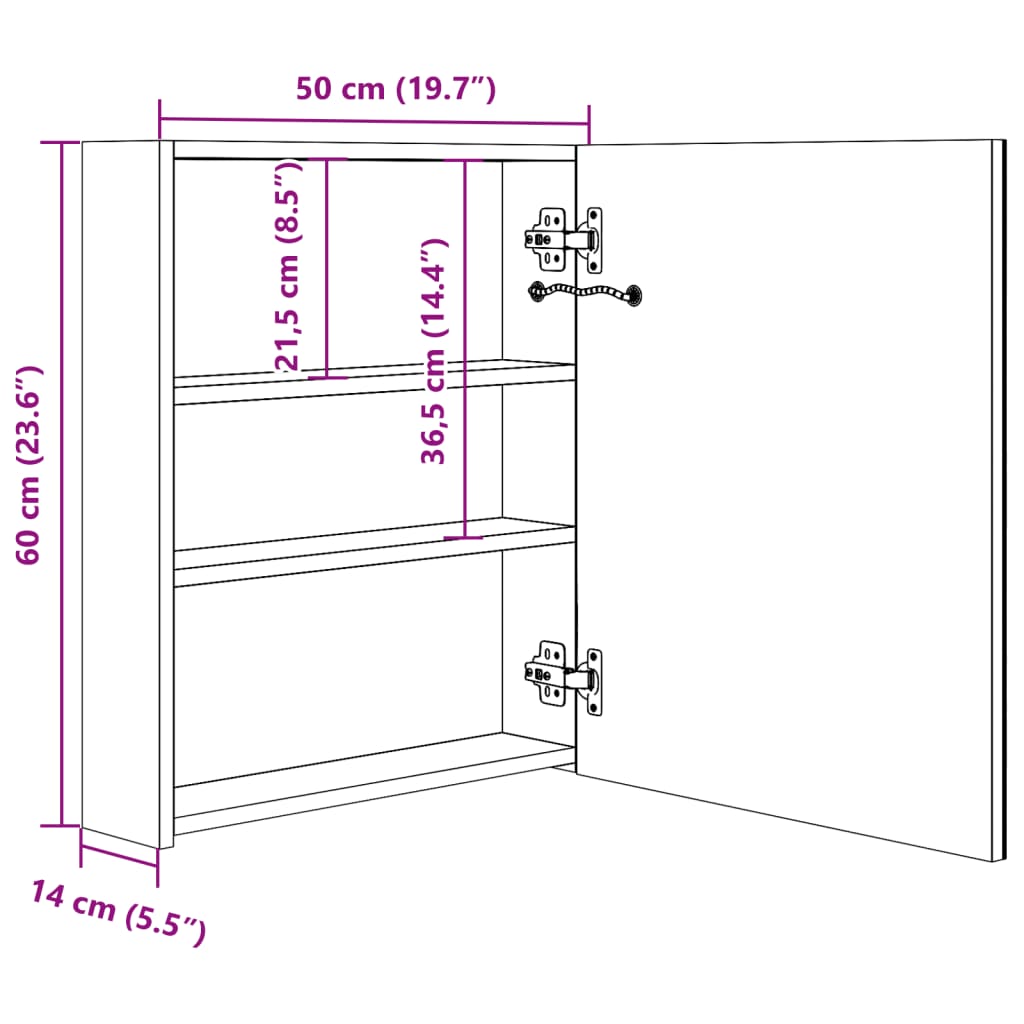 LED-Spiegelschrank - Badezimmer Spiegel - Badschrank - Schminkspiegel - Gästebad