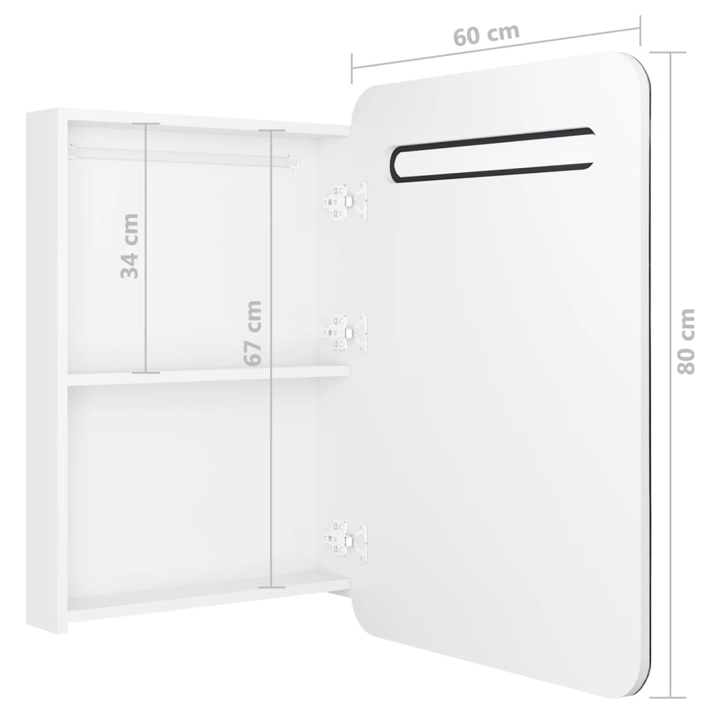 LED-Spiegelschrank fürs Bad - Spiegel - Badezimmer - Badspiegel - 60x11x80cm