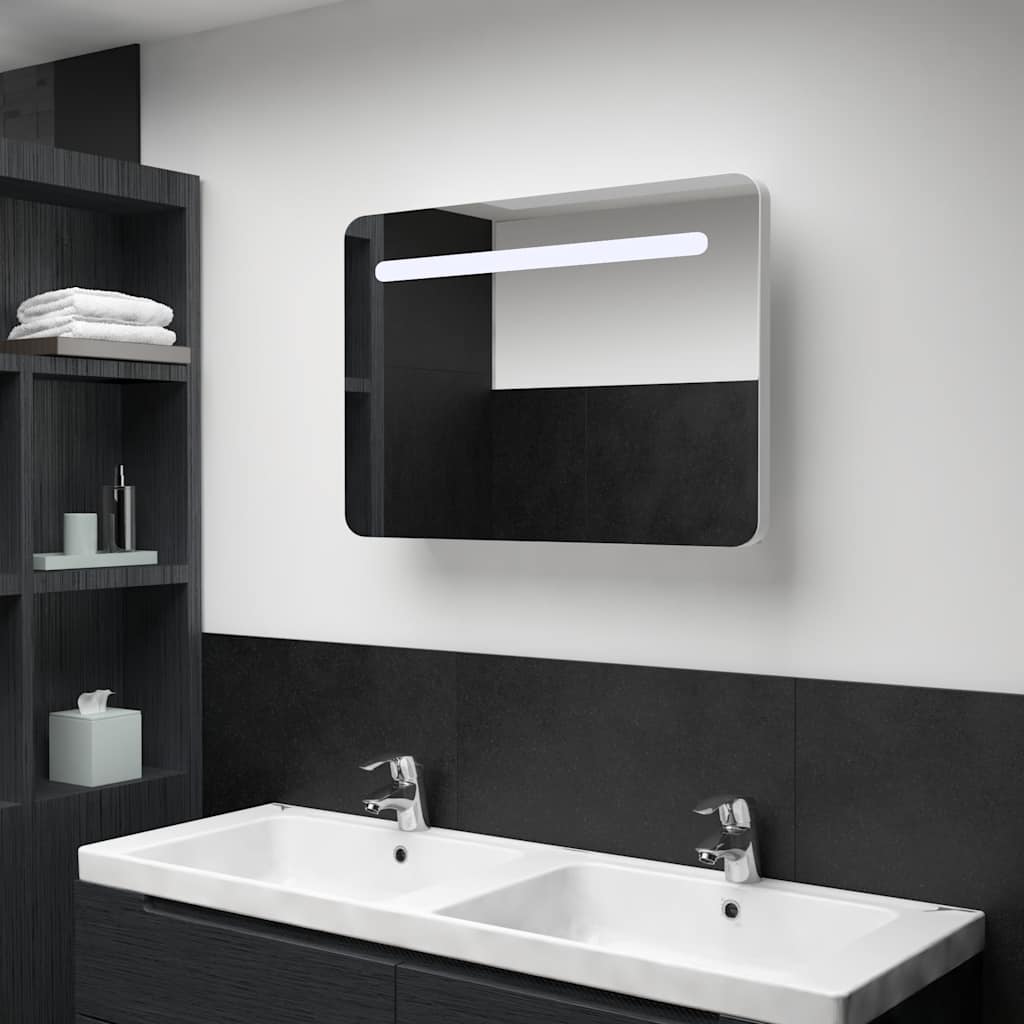 Badezimmer - LED-Spiegelschrank fürs Bad - Spiegel -Badspiegel - 80x9,5x55cm