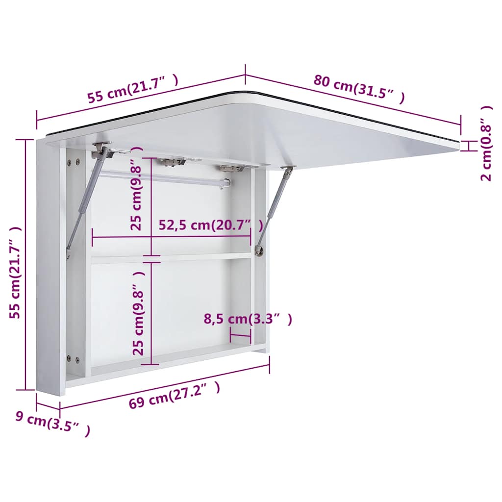 Badezimmer - LED-Spiegelschrank fürs Bad - Spiegel -Badspiegel - 80x9,5x55cm