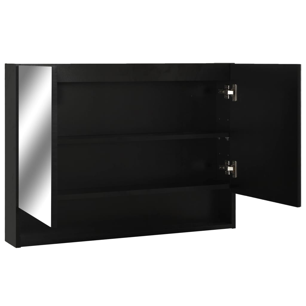 LED-Spiegelschrank fürs Bad - 3 Ablagen - 2-Türig - Badezimmer - 80 x 15 x 60 cm