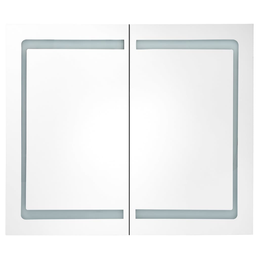 LED-Bad-Spiegelschrank - Wandschrank - Schminkspiegel - 2-Türig - 80x12x68cm