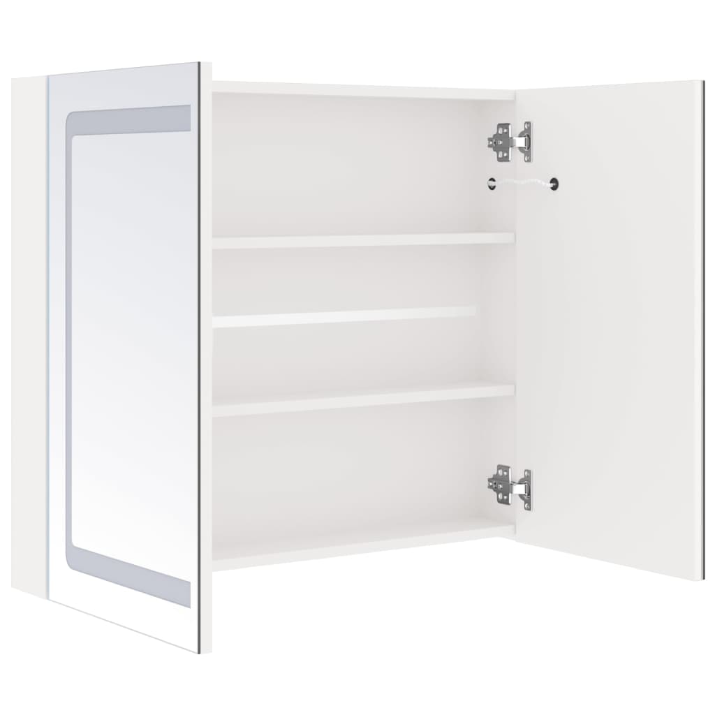 LED-Bad-Spiegelschrank - Wandschrank - Schminkspiegel - 2-Türig - 80x12x68cm