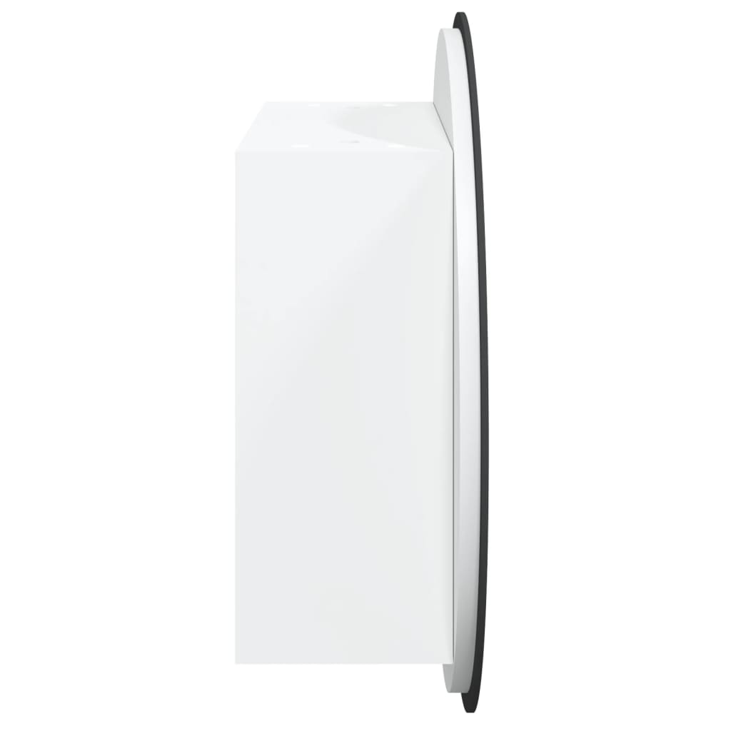 Badezimmerschrank mit rundem Spiegel & LED - Schminkspiegel - Beleuchtet - 47 cm