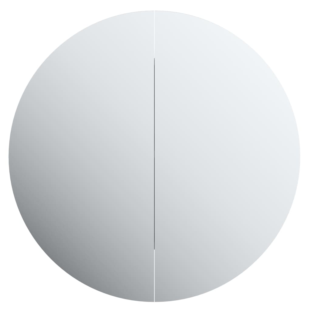 Badezimmerschrank mit rundem Spiegel & LED - Schminkspiegel - Beleuchtet - 54 cm