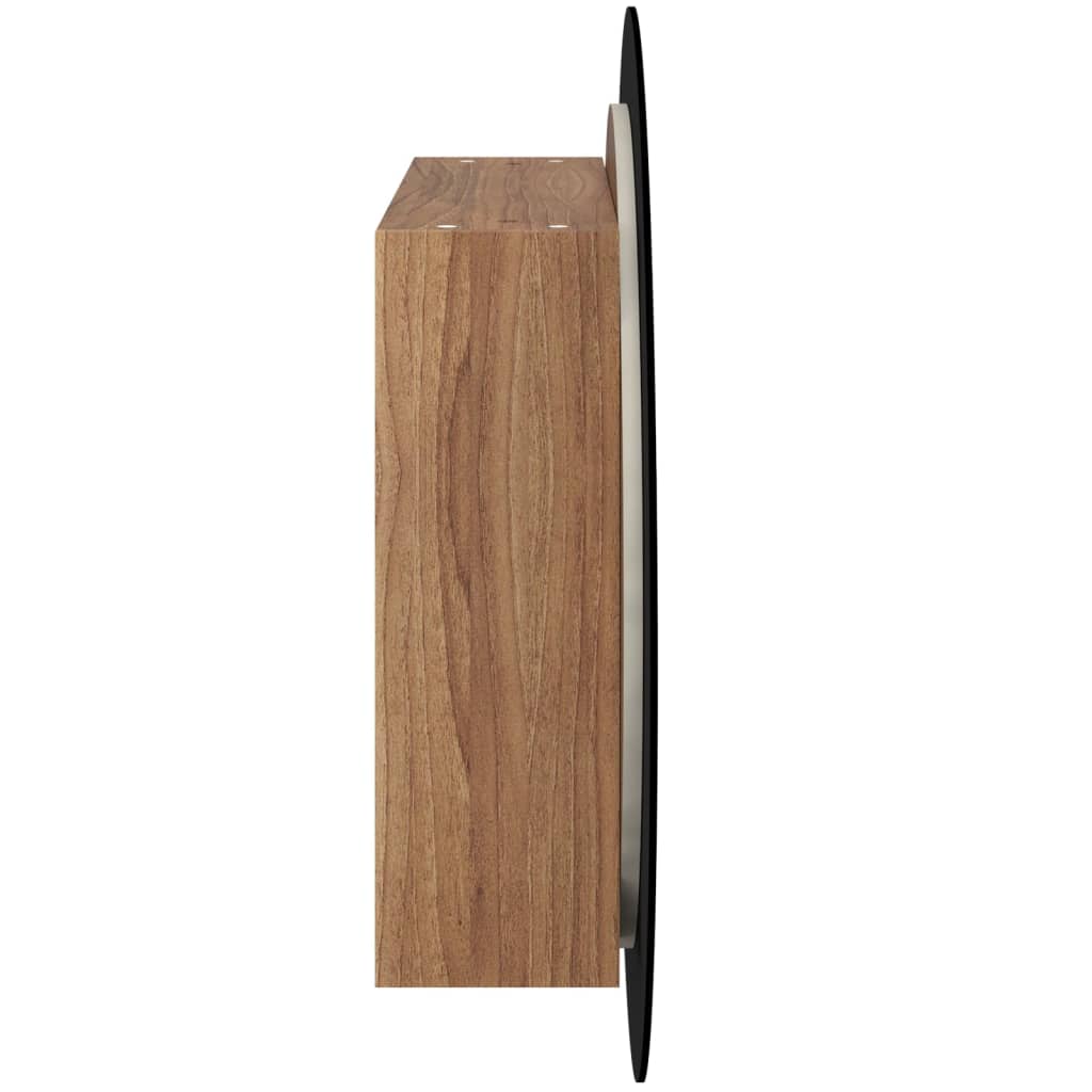 Badezimmerschrank mit rundem Spiegel & LED - Schminkspiegel - Beleuchtet - 54 cm