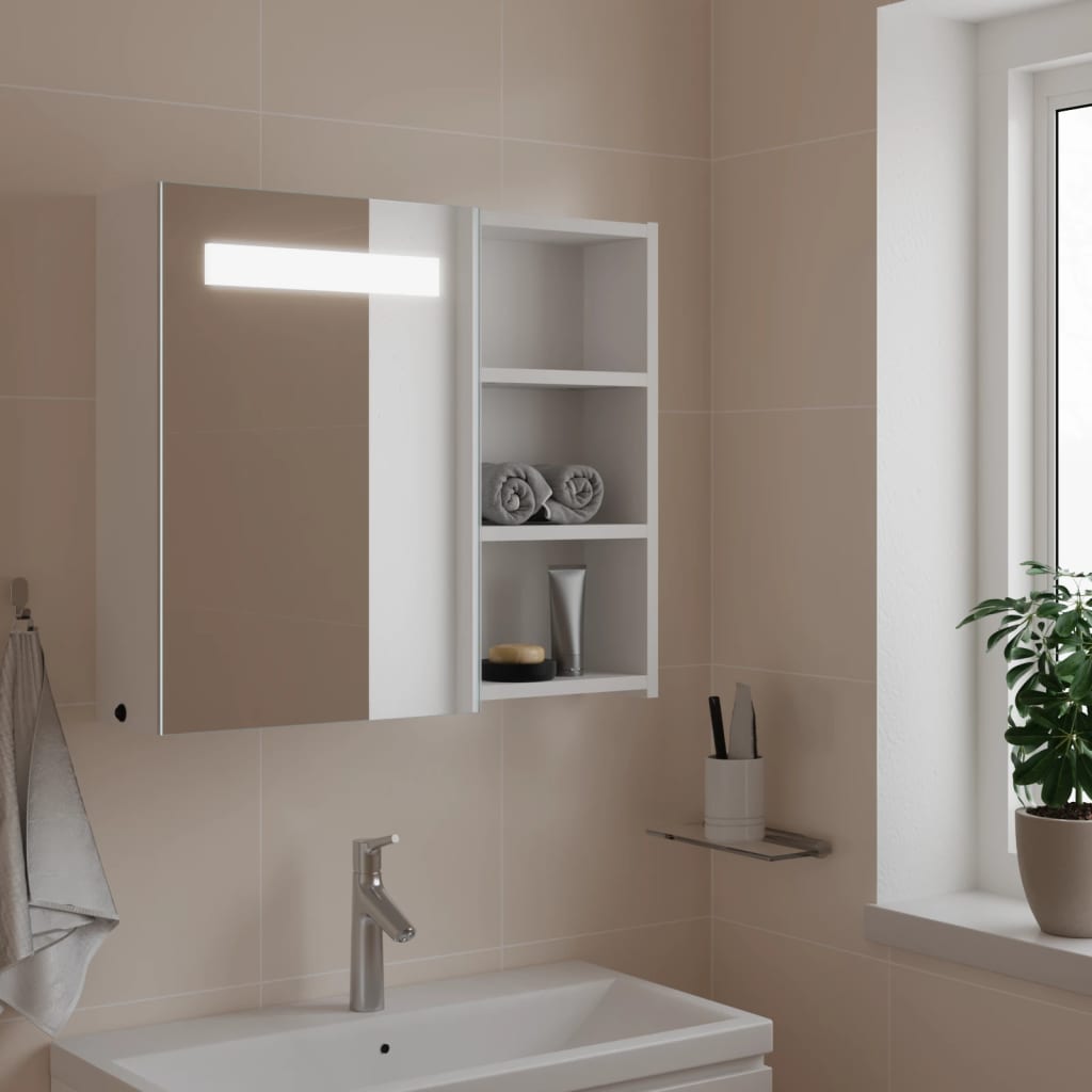 Spiegelschrank - Badezimmer - LED-Beleuchtet - Wandspiegel - Gästebad - 60x13x52