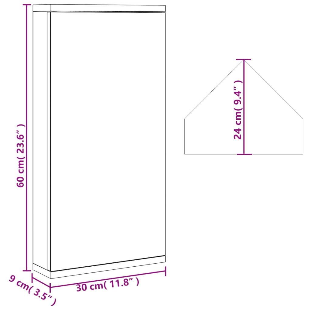 Eck-Spiegelschrank - Gästebad - Badezimmer Spiegel - Wandschrank - Kosmetik