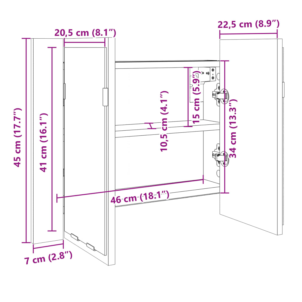 LED-Spiegelschrank - Badschrank - Farbwechsler - Badezimmer - Schminkschrank