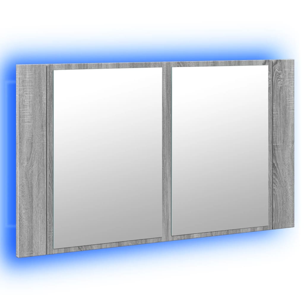2-türiger LED Badezimmer Spiegelschrank - Schminkspiegel - Farbwechsler - 80cm