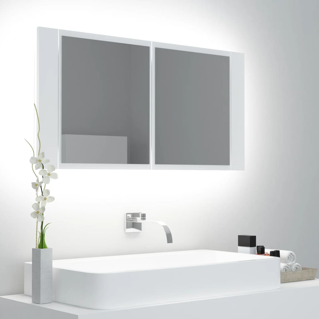 Panorama Spiegelschrank - Badezimmer - Schminkspiegel - mit LED-Beleuchtung