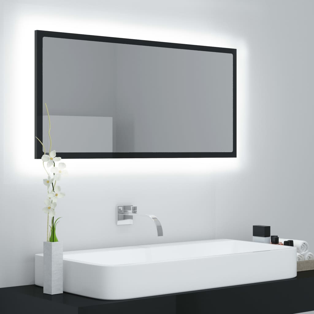 LED-Badezimmer-Spiegel - hochwertiges Acrylglas - RGB-Leuchtmittel - 90x8,5x37cm