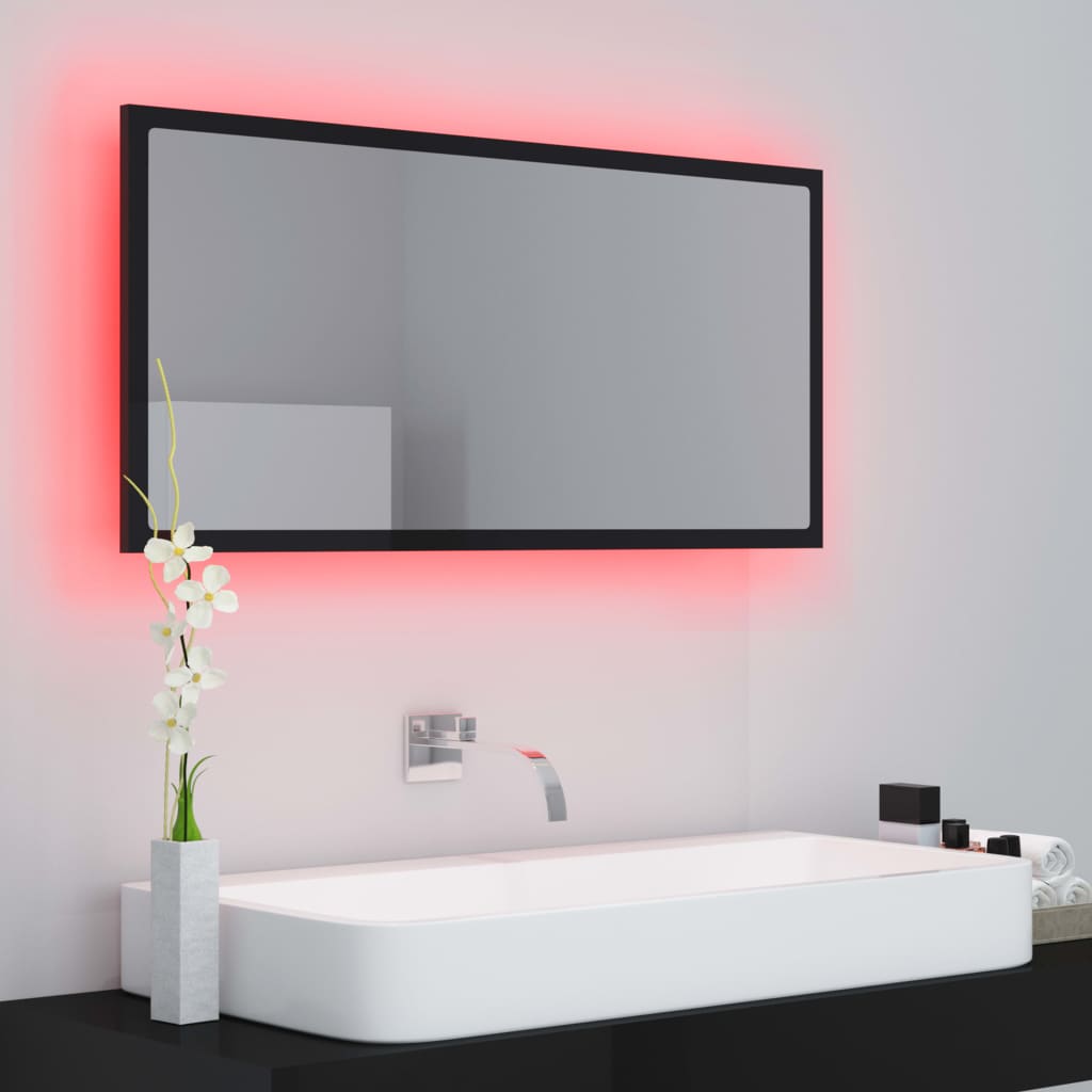 LED-Badezimmer-Spiegel - hochwertiges Acrylglas - RGB-Leuchtmittel - 90x8,5x37cm
