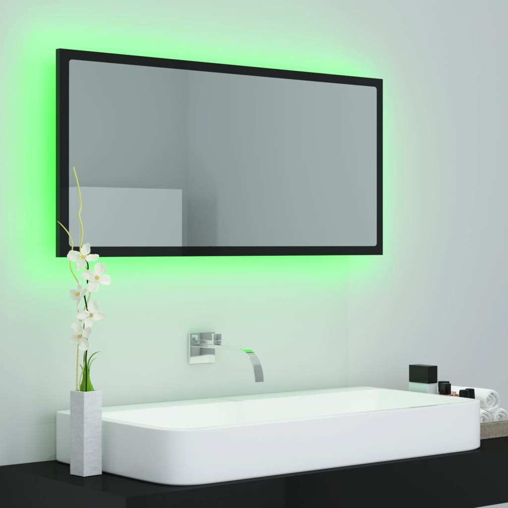 LED-Badezimmer-Spiegel - hochwertiges Acrylglas - RGB-Leuchtmittel - 90x8,5x37cm