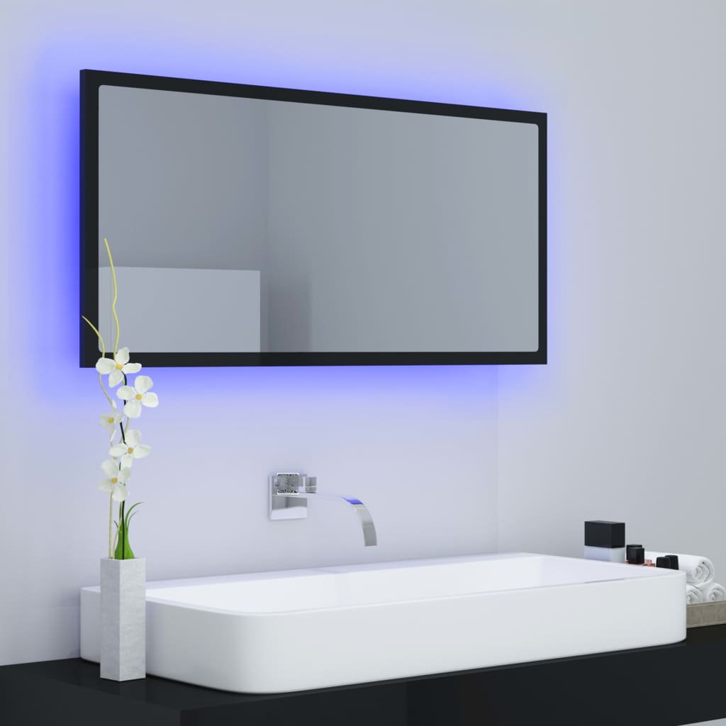 LED-Badezimmer-Spiegel - hochwertiges Acrylglas - RGB-Leuchtmittel - 90x8,5x37cm