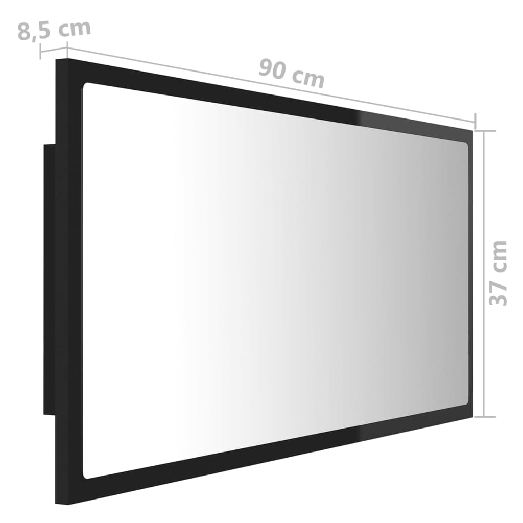 LED-Badezimmer-Spiegel - hochwertiges Acrylglas - RGB-Leuchtmittel - 90x8,5x37cm