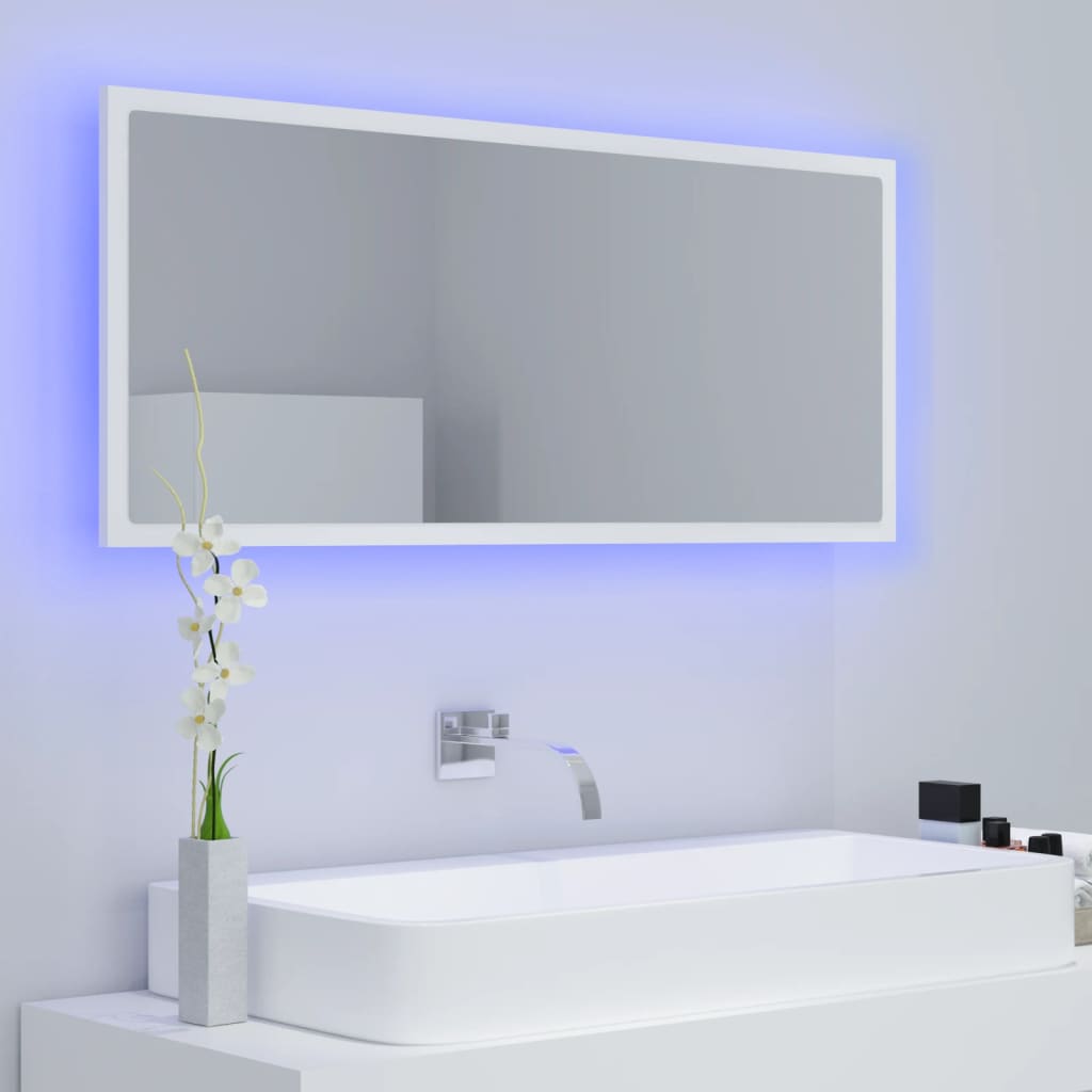 LED-Badezimmerspiegel - hochwertiges Acrylglas - RGB-Leuchtmittel - 100x8,5x37cm