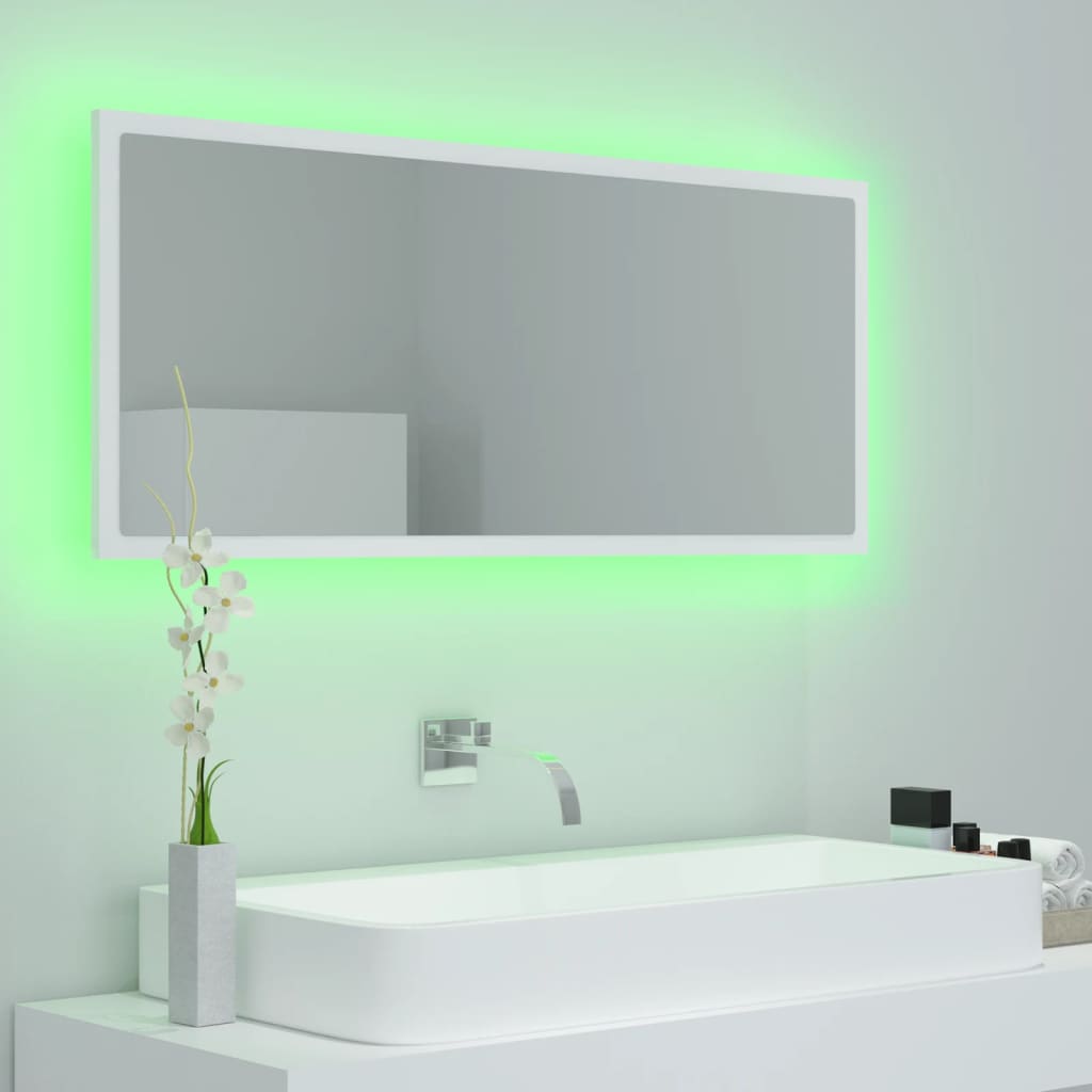 LED-Badezimmerspiegel - hochwertiges Acrylglas - RGB-Leuchtmittel - 100x8,5x37cm