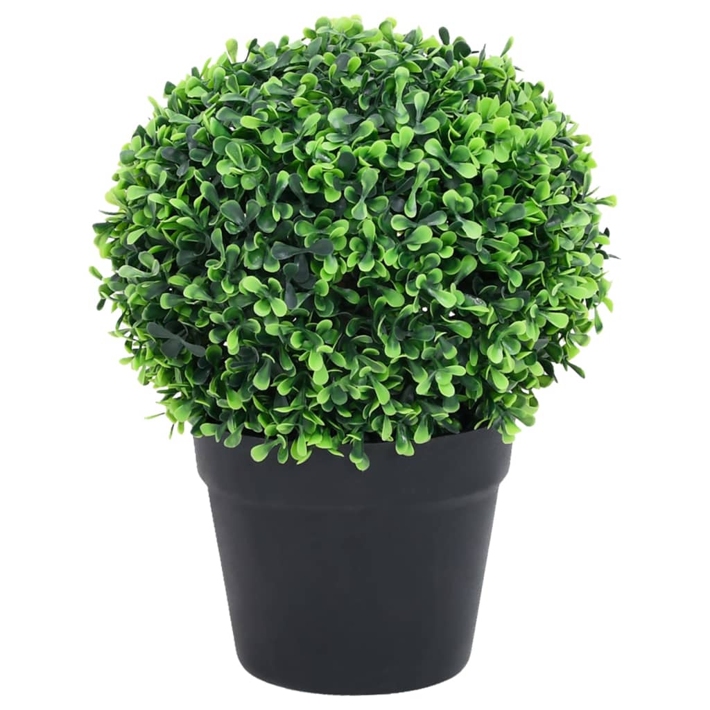 Künstliche Buchsbäume - Buchsbaumkugeln - Buxbaum - Buxkugeln - 2 Stk - im Topf