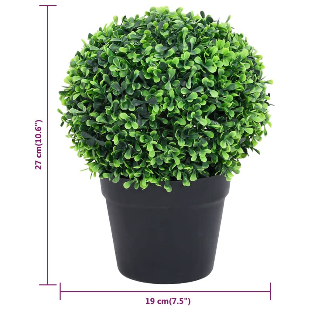 Künstliche Buchsbäume - Buchsbaumkugeln - Buxbaum - Buxkugeln - 2 Stk - im Topf