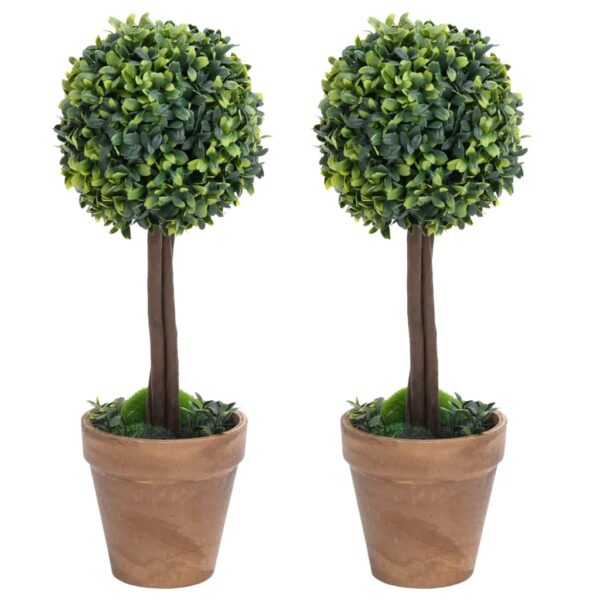 Buchsbäume - Buchsbaumkugeln - Buxbaum - Buxkugeln - Hochstamm - Imitat - 2 Stk