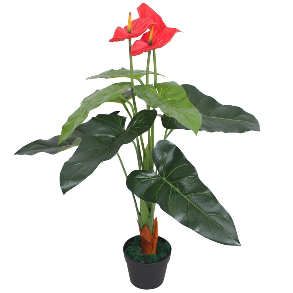 Flamingoblume - Kunstblume - Anthurie - Zimmerpflanze - blülhend - im Topf
