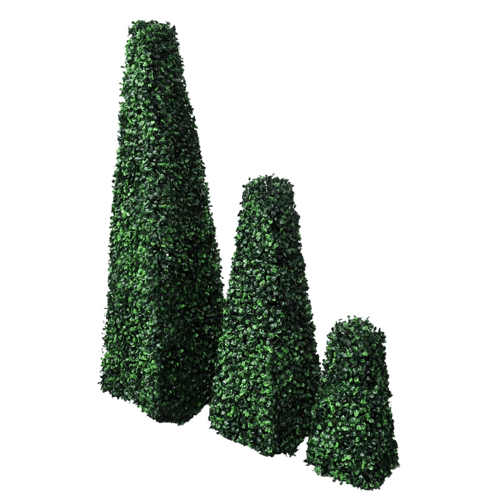 Buchsbaum-Set - Formschnitt - Kunsthecke - Pyramide - Buxbaum - Kunstpflanze