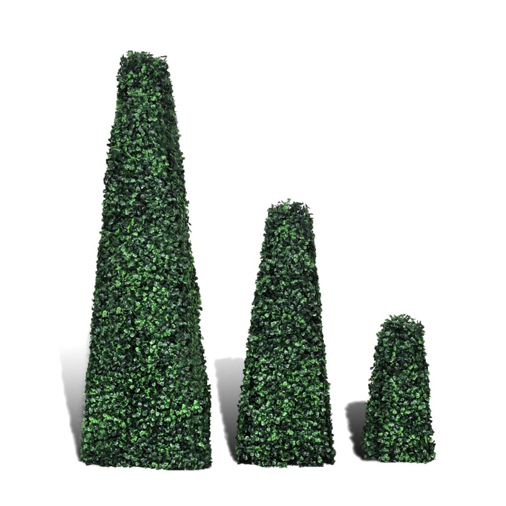 Buchsbaum-Set - Formschnitt - Kunsthecke - Pyramide - Buxbaum - Kunstpflanze