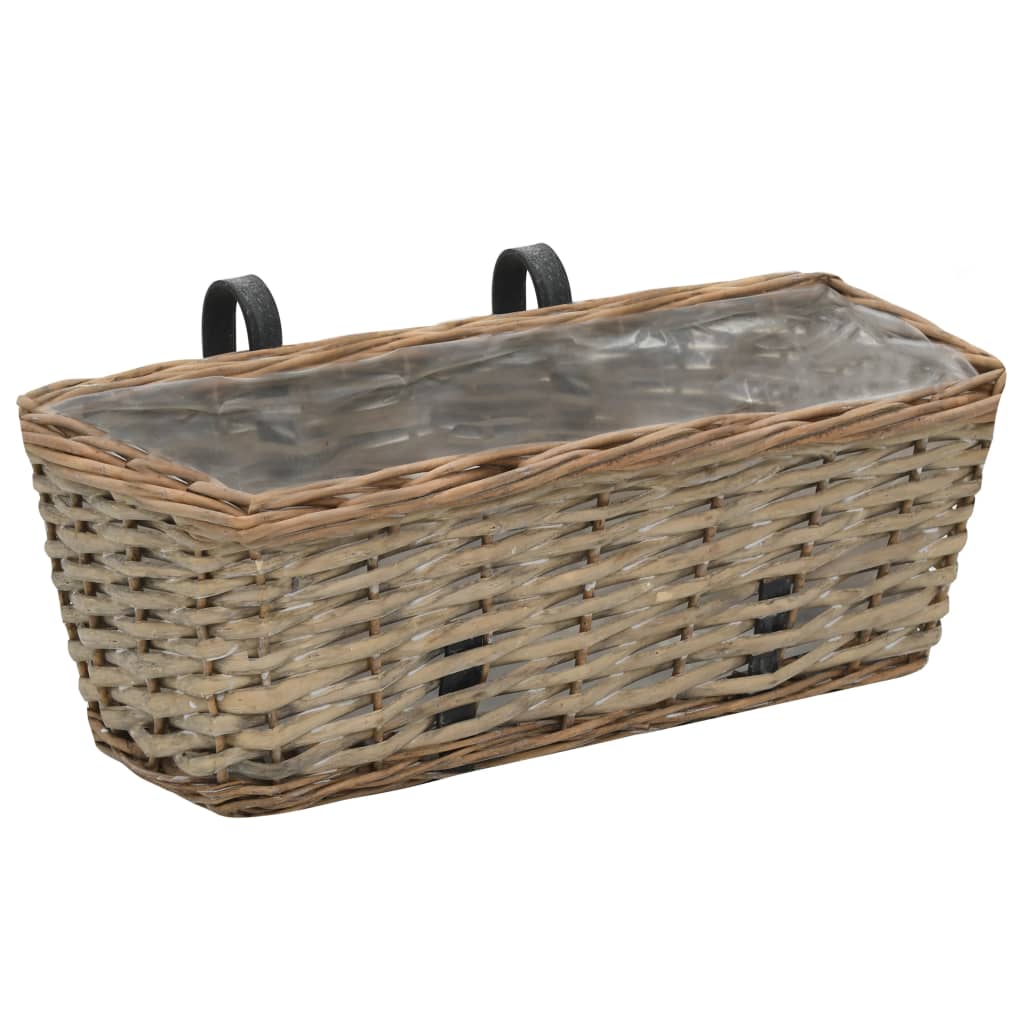 Balkon-Blumentöpfe - Balkonkasten aus Weide - 2er Set - Kräuterkasten - 40 cm