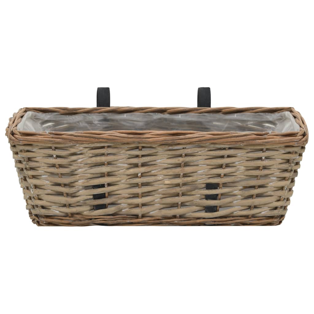 Balkon-Blumentöpfe - Balkonkasten aus Weide - 2er Set - Kräuterkasten - 40 cm