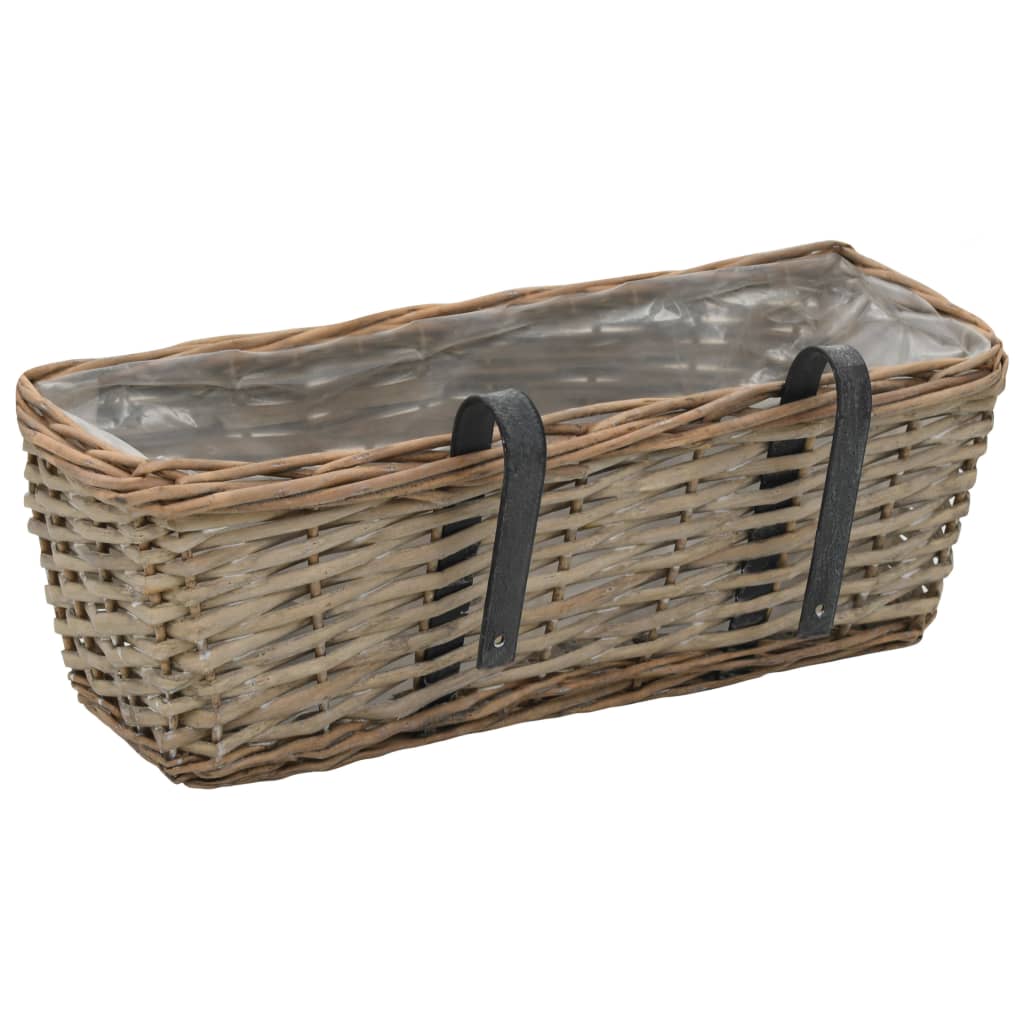 Balkon-Blumentöpfe - Balkonkasten aus Weide - 2er Set - Kräuterkasten - 40 cm
